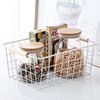 Wire Baskets with Handles Wire Storage Organizer Baskets for Kitchen 4 Set White