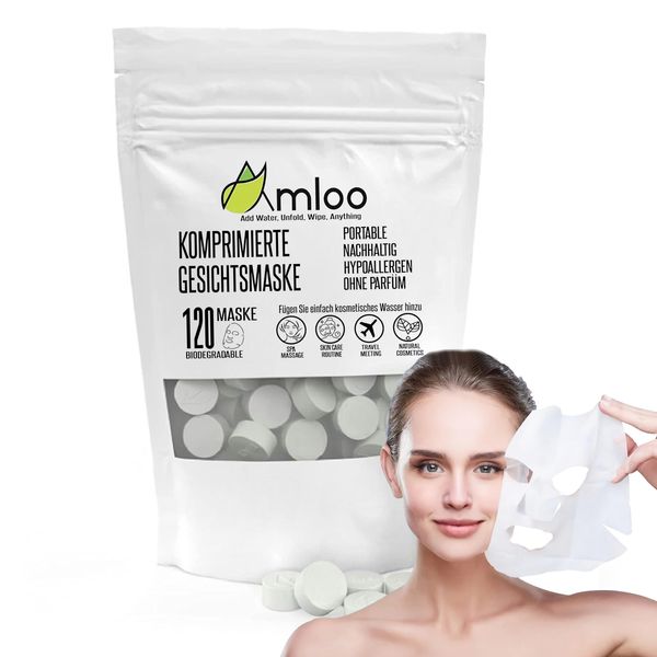 AMLOO 120 Stücke Hautpflege Maske,Compress Gesichtsmaske Selber Machen Diy Gesichtsmasken Diy Sheet Mask Compressed Face Einweg Gesichtsmasken Komprimierte Gesichtsmaske Tabletten Masken Beauty