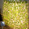 Joycome Solar Fairy Lights 12M 100 LED Fake Ivy Fairy Lights, 8 Modes Ivy Garland Artificial with Lights, IP65 Waterproof Vine String Lights for Balcony Garden Wall Aesthetic Bedroom Decoration