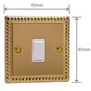 Varilight - 1G Intermediate Switch Georgian Brass - XG7W