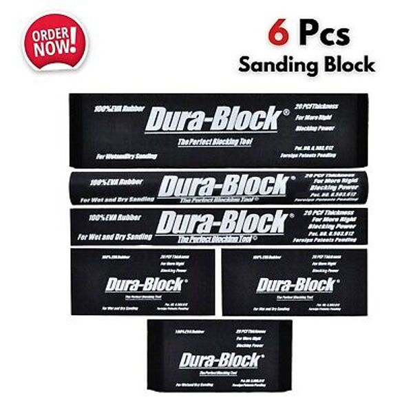 6pcs Sanding Block Set Auto Body Repair Work Woodworking Kit Smooth Flat Surface