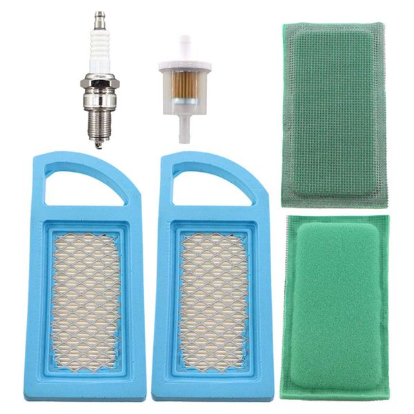 MCHNIC 2x Luftfilter Vorfilter mit Zündkerze Benzinfilter für Briggs & Stratton 613022 650821 697152 697775 698413 797007 794421 5079 4213 OHV 10-13,5 HP Motor