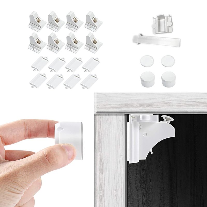 Safe Locks For Baby Drawers Vmaisi Baby Proofing Magnetic Cabinet Locks 12 Pack - Childproof Your House 12 Pack Baby Locks For Cabinets
