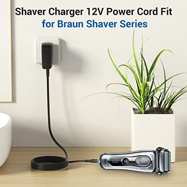 For Braun Charger, Shaver Charger 12V Power Cord for Braun  Series 7 9 3 5 1 XT5,12V Electric Razor Adapter Power Supply Cord for Braun  3040s 340s 790cc 7865cc 9090cc 9330s