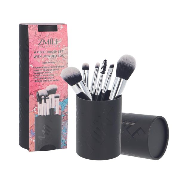 ZMILE Cosmetics Geschenkbox 'YOUR UTENSILO' Brushes - Pinselset 6teilig - Synthetik-Haar – vegane Kosmetikpinsel