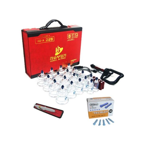 Hansol cupping machine 19 cups + Hansol medical device PVC phlebotomy machine + lancet 200P