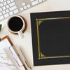 Geographics Classic Linen Certificate/Document Covers, 12.5” x 9.75”, Black (6 Pack)