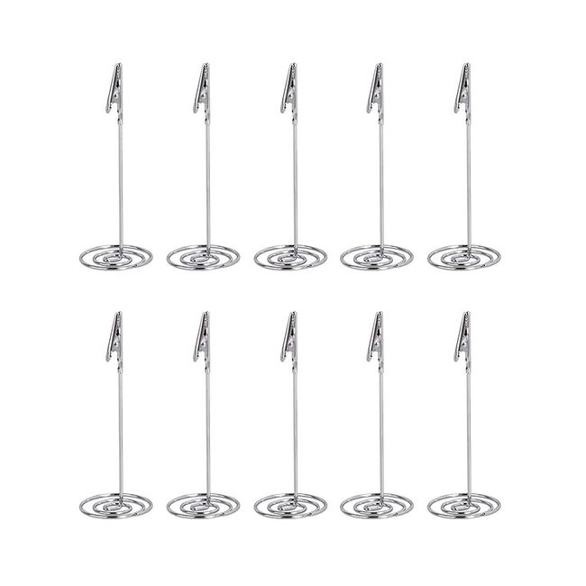 Memo Clip Memo Holder Memo Stand Card Holder Photo Holder Silver Set of 10