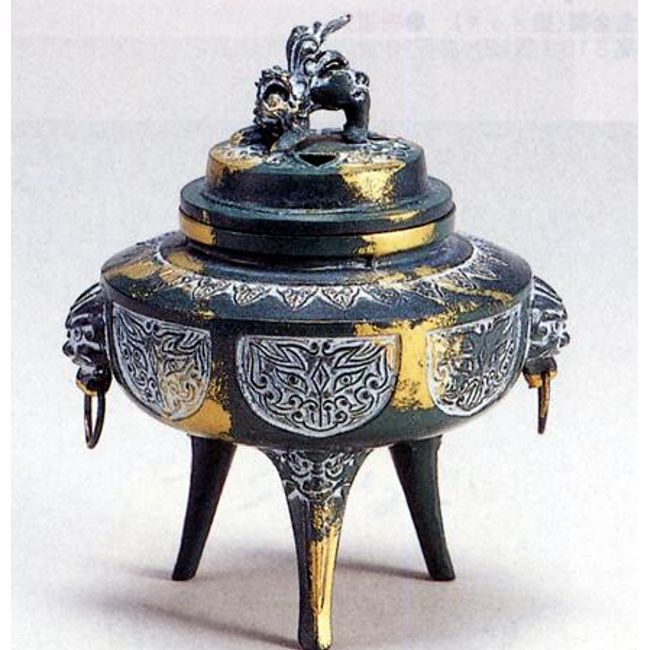 Incense burner/incense holder■ Incense burner piece type (iris with iris pattern) ■Kosaku Murata Alloy made in paper box [Takaoka copperware]