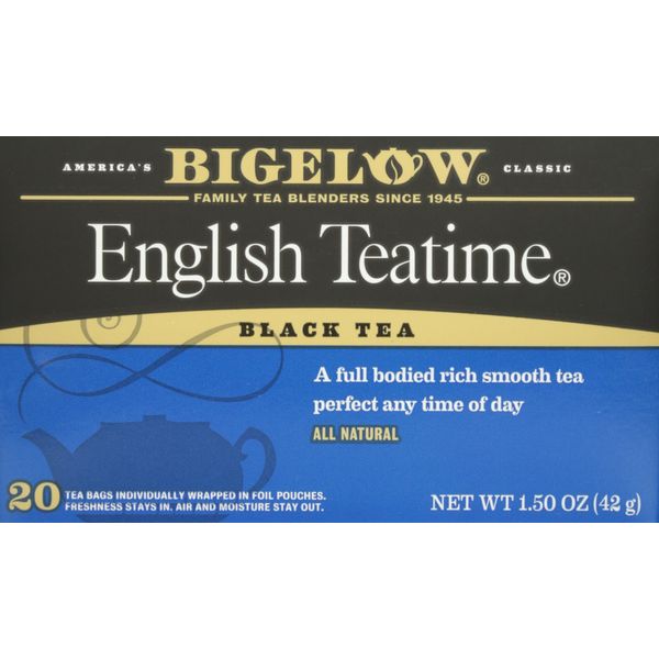 Bigelow, English Teatime Black Tea Bags, 20 Count Box (Pack of 6) Caffeinated Black Tea, 120 Tea Bags Total