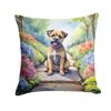 Caroline's Treasures Spring Path Throw Pillow, 18Hx18W, Border Terrier 6574