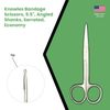 Knowles Bandage Scissors, 5.5", Angled Shanks, Serrated, Economy