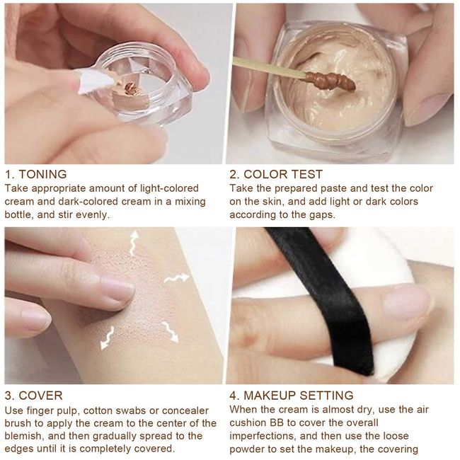 Skin Scar Tattoo Cover Up Birthmark Concealer Waterproof Spot Hide Makeup  Cream