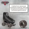 Sure-Grip All American Plus Indoor Black Wheels - Made of Vanathane Technology with 55mm Diameter Wheels - Tough and Lightweight - Hard Rink Wheel - Suitable for Beginners - Set of 8 Wheels