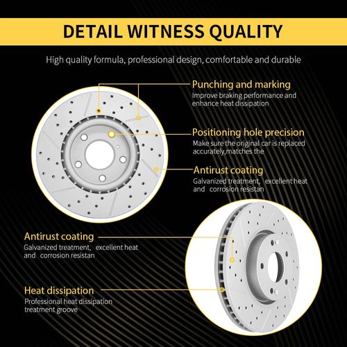 FRaxle Drilled & Slotted Front Brake Rotors, Premium Disc Brake Rotors, Enhanced Performance Disc Brake Rotors fit for HONDA ODYSSEY 2011-2014 TL 2009-2014
