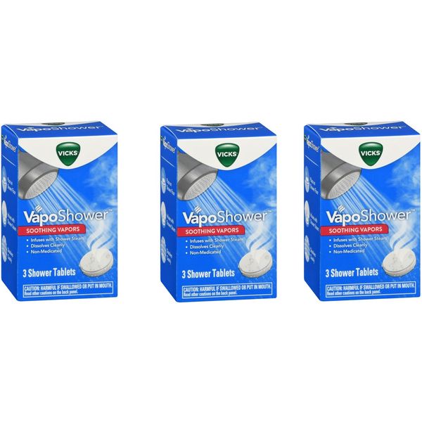 Vicks VapoShower Soothing Vapors Tablets 3ct (3 Pack)