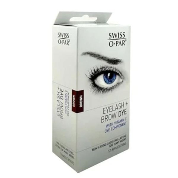 Swiss o Par Eyelash + Brow DYE - Brown 12 Applications