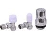 Thermostatic Radiator Valve 15mm x 1/2" Angled Chrome Rad TRV + Lockshield