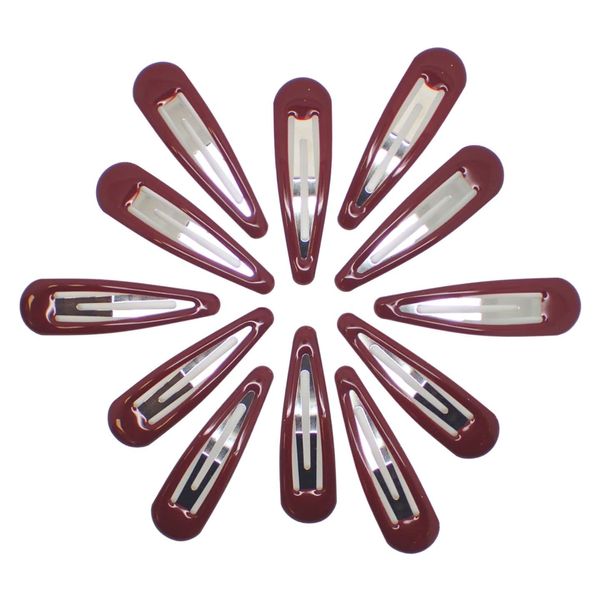 Topkids Accessories 12pc Snap Clips 5cm / 2" Snap Hair Clips Women Girls Kids Sectioning Slide Hair Grip Styling Fine Hair Thick Hair Bendies Sleepies School Uniform Colours Epoxy (Burgundy)