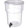 CFS Plastic Round Beverage Dispenser, 5 Gallons, Translucent