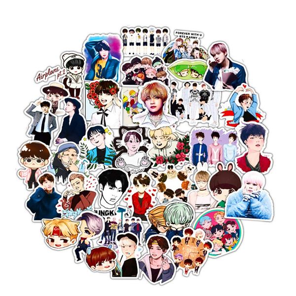 Cute Kpop Laptop Stickers for Teens Water Bottles Phone Computer Skateboard Luggage Helmet Graffiti Decals 50pcs Pack