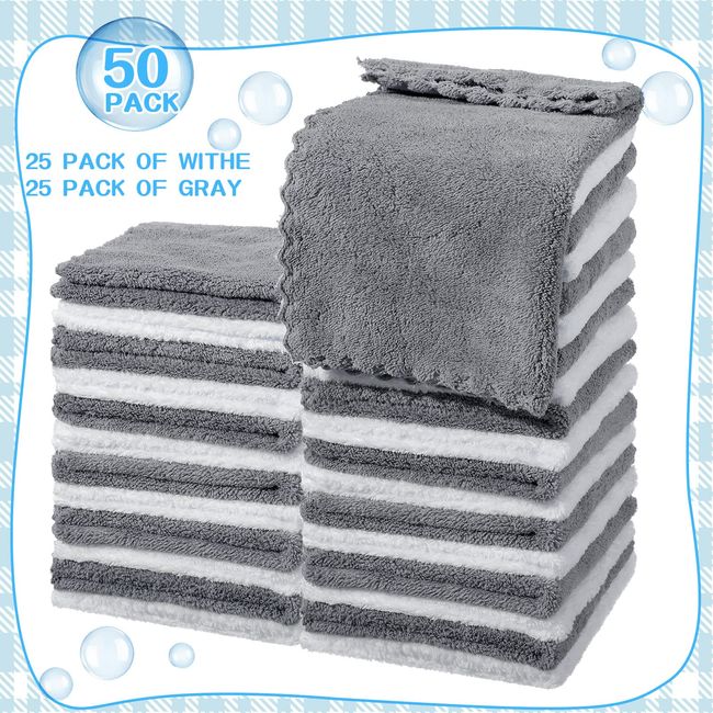 Washcloth White Towel 24Pcs Face Cloth 12x12 Wash cloths Gym Towel