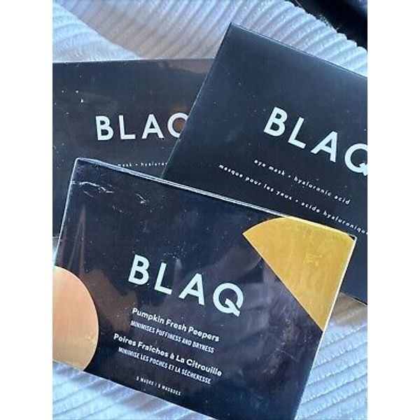 3 BLAQ Eye Mask Hyaluronic Acid  Detox Activated Charcoal 3 Pks Of 5 mask 15 NEW