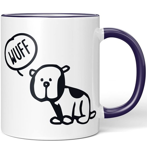 JUNIWORDS Tasse, Wuff Hund, Wähle Farbe, Lila