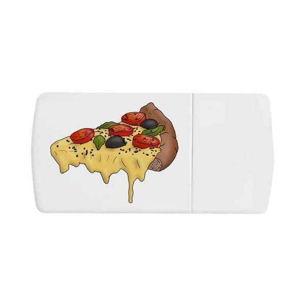 'Cheesy Italian Pizza Slice' Pill Box with Tablet Splitter (PI00021002)