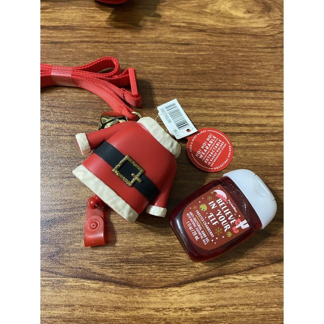 SANTA Lanyard Pocket.. Bac Holder & Hand Sanitizer Bath & Body Works