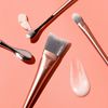 REAL TECHNIQUES Skincare Brush Duo for Hands Free Skin Care Application, Hygenic, Face Brush, Eye Brush, and Jar Scoop Made with Stainless Steel, Use with Serums, Creams, and Toners, 2 Piece Set, Pink