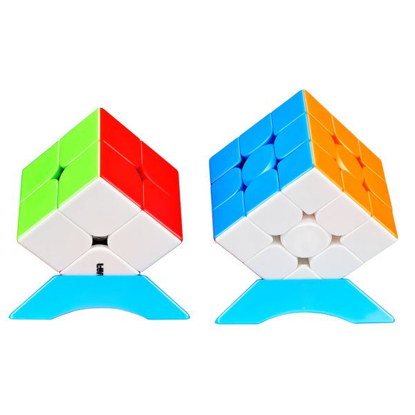 Magic Cube Stickerless 3x3x3 Magic Magic Cube Competition Cube 3D Puzzle Smooth Rotation for Professionals Learning Toy (Competition Edition) (Set of 2)