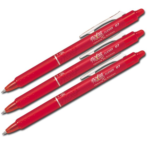 Pilot Frixion Erasable Rollerball Pen – Black, Red, 3 Stifte