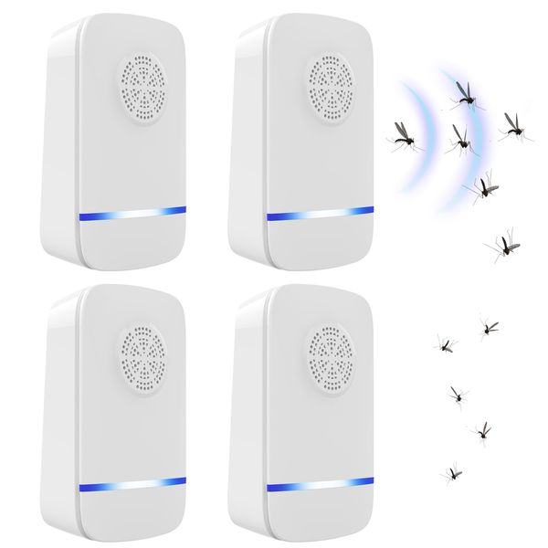 Ultrasonic Pest Repeller, Plug in Mosquito Repellent, Pest Repeller Control for Insect/Mice/Mouse/Bugs/Flea/Fly/Spiders/Mosquitoes/Roaches/Ants,Human and Pets Safe, 4 Packs