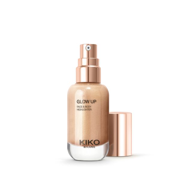 KIKO Milano Glow Up Face And Body Highlighter 01 | Transfer-proof Liquid Highlighter With A Metallic Finish