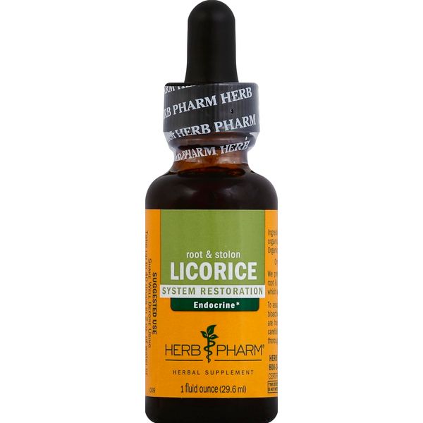 Herb Pharm Certified Organic Licorice Liquid Extract for Endocrine System Support - 1 Ounce (DLIC01)