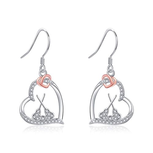 YAFEINI Lacrosse Stick Earrings Sterling Silver Lacrosse Stick and Ball Earrings Lacrosse Heart Jewelry for Women Gifts