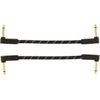 Fender Deluxe BLACK TWEED Electric Guitar Patch Cables, Right Angle, 2-Pack, 6"