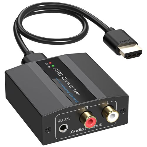 XPTSFDU HDMI ARC Adapter 4K60Hz HDMI ARC Audio Extractor with 3.5mm and L R Stereo Audio for HDTV Soundbar Speaker Amplifier