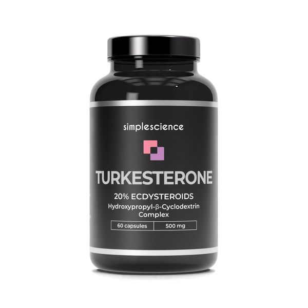 TURKESTERONE 500mg | 20% ecdysteroids | Hydroxypropyl-β-Cyclodextrin Complex | 60 x 500MG Capsules | Lab Tested | Sports Performance Supplement | 100% Natural and Non-GMO