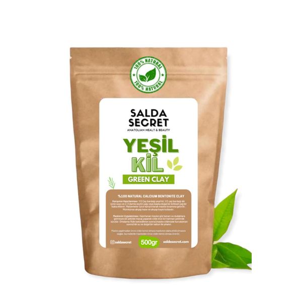 Salda Secret Yeşil Kil Doğal Yüz Maskesi 500 gr Toz - Kil Maskesi - Indian Healing Clay