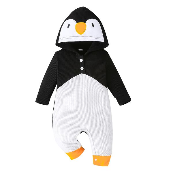 Gakizon Baby Boys Girls Outfit Baby Romper Hoodie Infant Baby Animal Outfit Penguin Costume