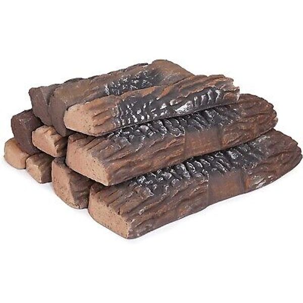 GASPRO Ceramic Logs for Gas Fireplace, 10-Piece