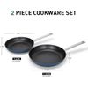 2 Pieces Induction Pots and Pans Set Nonstick Titanium Coated Cookware Set Blue
