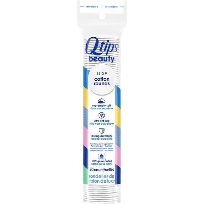 Q-tips Cotton Rounds, Beauty 80 ct