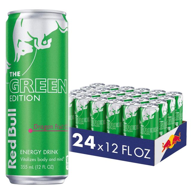 Red Bull Green Edition Dragon Fruit Energy Drink, 12 Fl Oz, 24 Cans