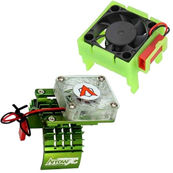 Powerhobby Cooling Fan for Traxxas Velineon VXl-3 ESC + 540 Heatsink Motor Fan Combo Green FITS : Traxxas Slash, Stampede 2WD, RUSTLER & Bandit