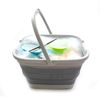 SAMMART 15L / 3.9 Gallons Collapsible Rectangular Handy Basket/Bucket (15L Rectangular, Dark Grey)