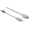 USB Verl. Delock A A St/Bu 3.00m transparent 83884