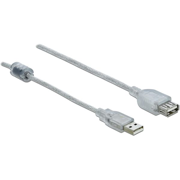 USB Verl. Delock A A St/Bu 3.00m transparent 83884